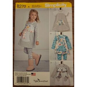 Simplicity8270 Toddler Knit Dress Tunic Leggings Pattern Ruby Jeans Closet 1/2-4